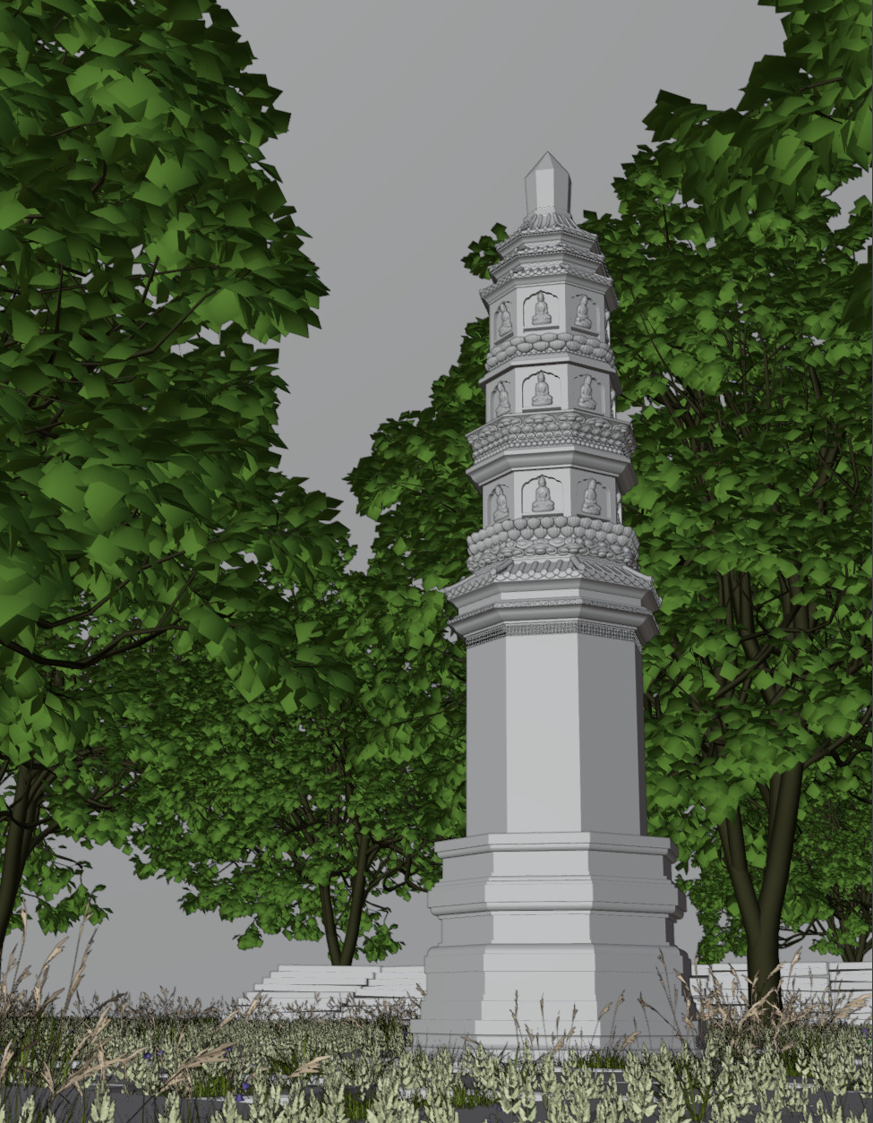 Stone column model pack 3D model_4