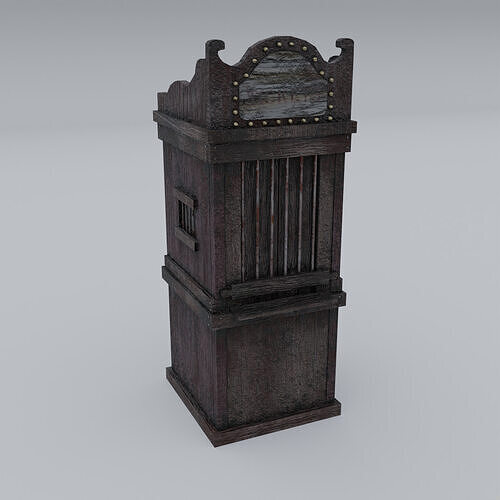 Old Ticket Box Low-poly 3D model
