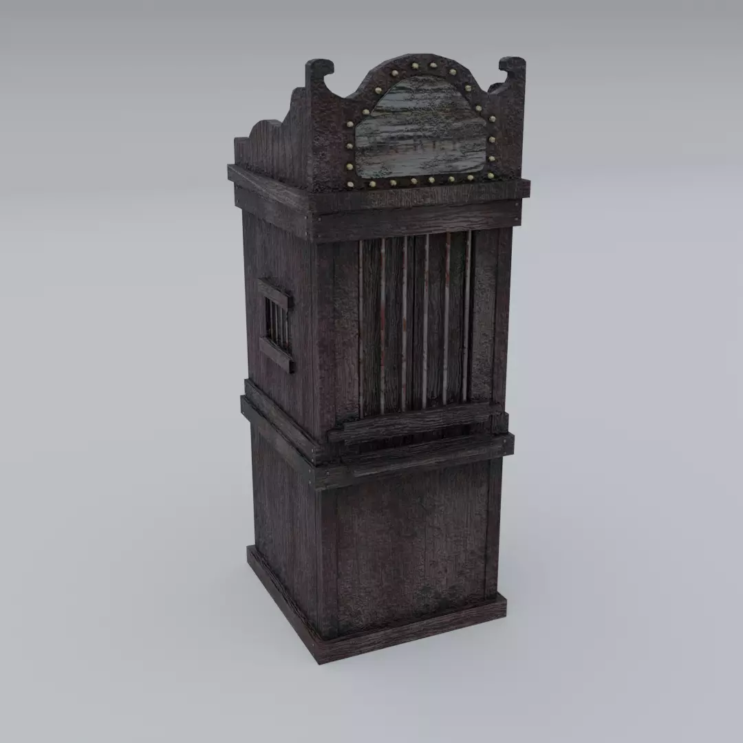 Old Ticket Box Low-poly 3D model