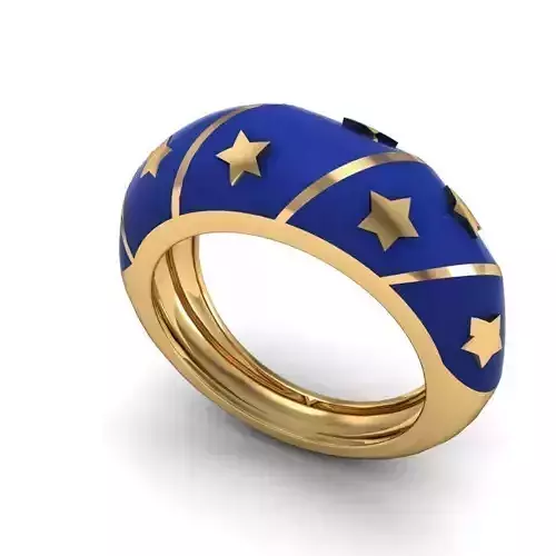 MFS gold ring with stars 3D print model