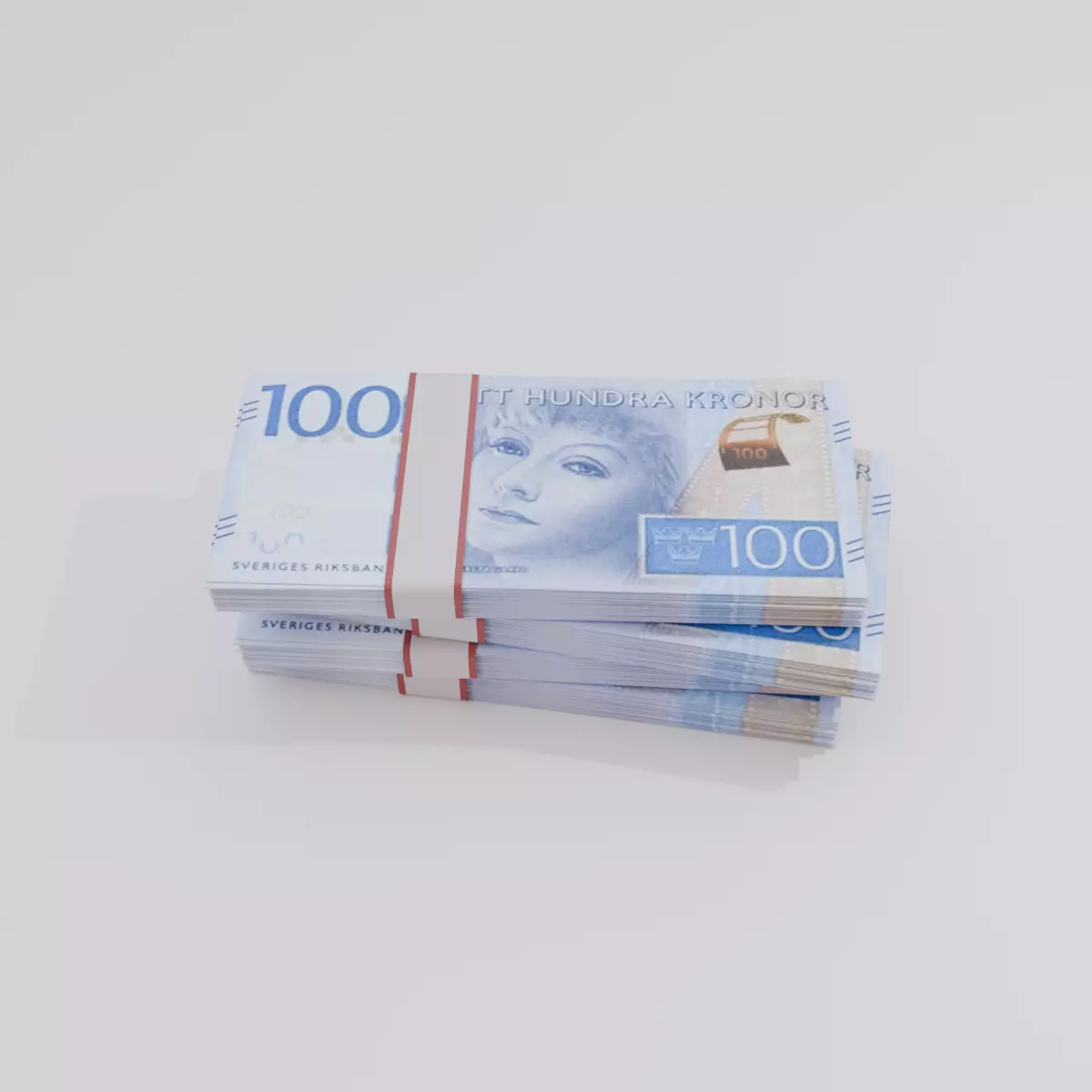 100 Sweden Swedish Krona Currency Low-poly 3D model_0