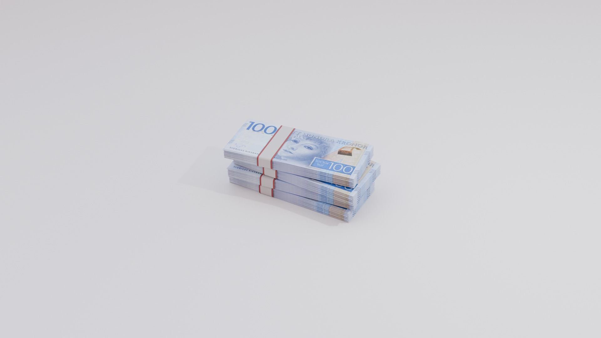 100 Sweden Swedish Krona Currency Low-poly 3D model_4