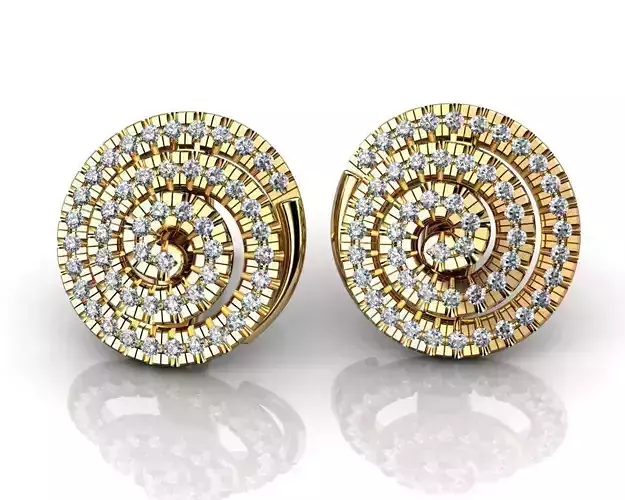 Diamond Spiral Earrings in Gold