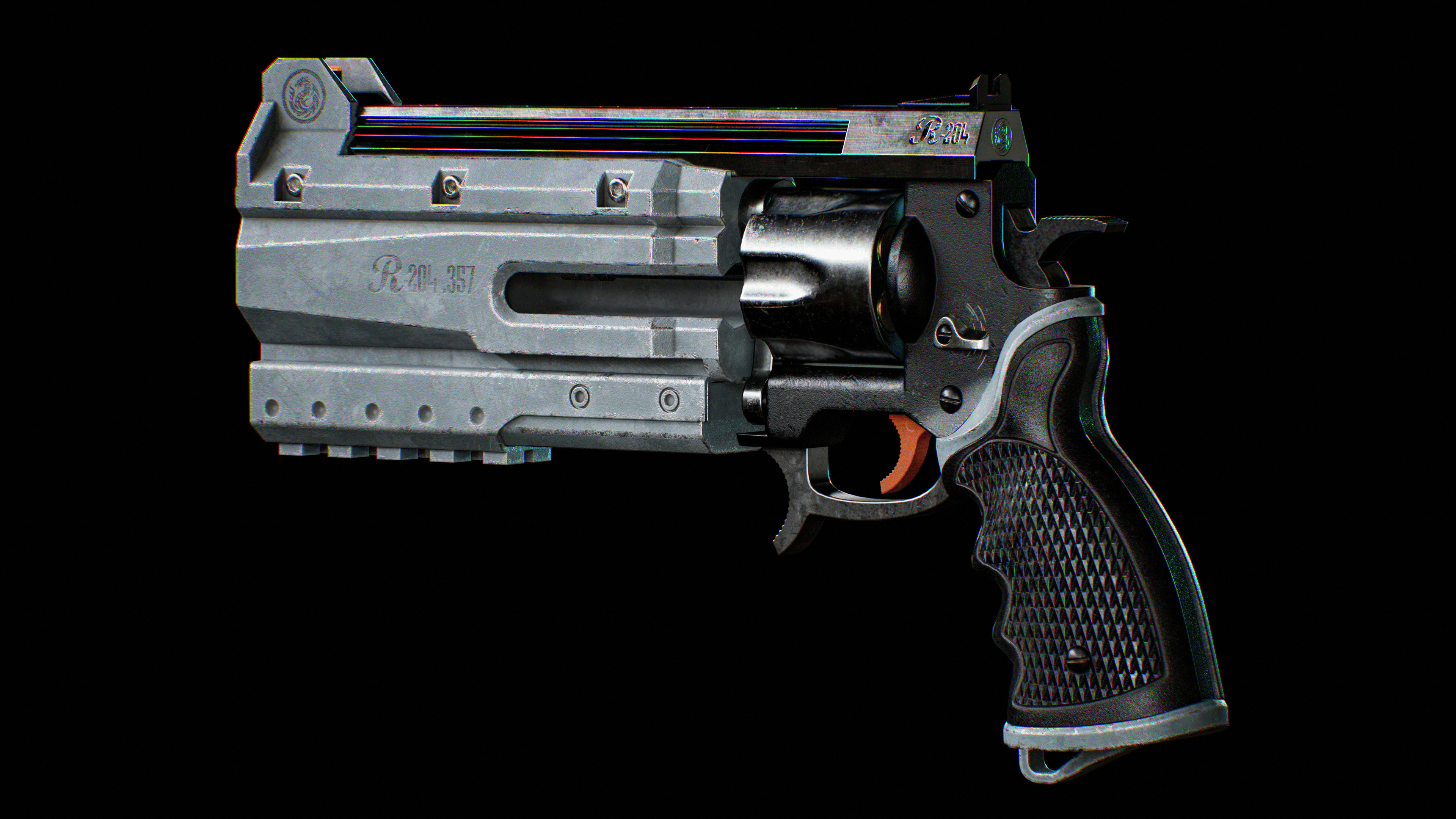 Revolver - Game Ready Weapon Low-poly 3D model_2