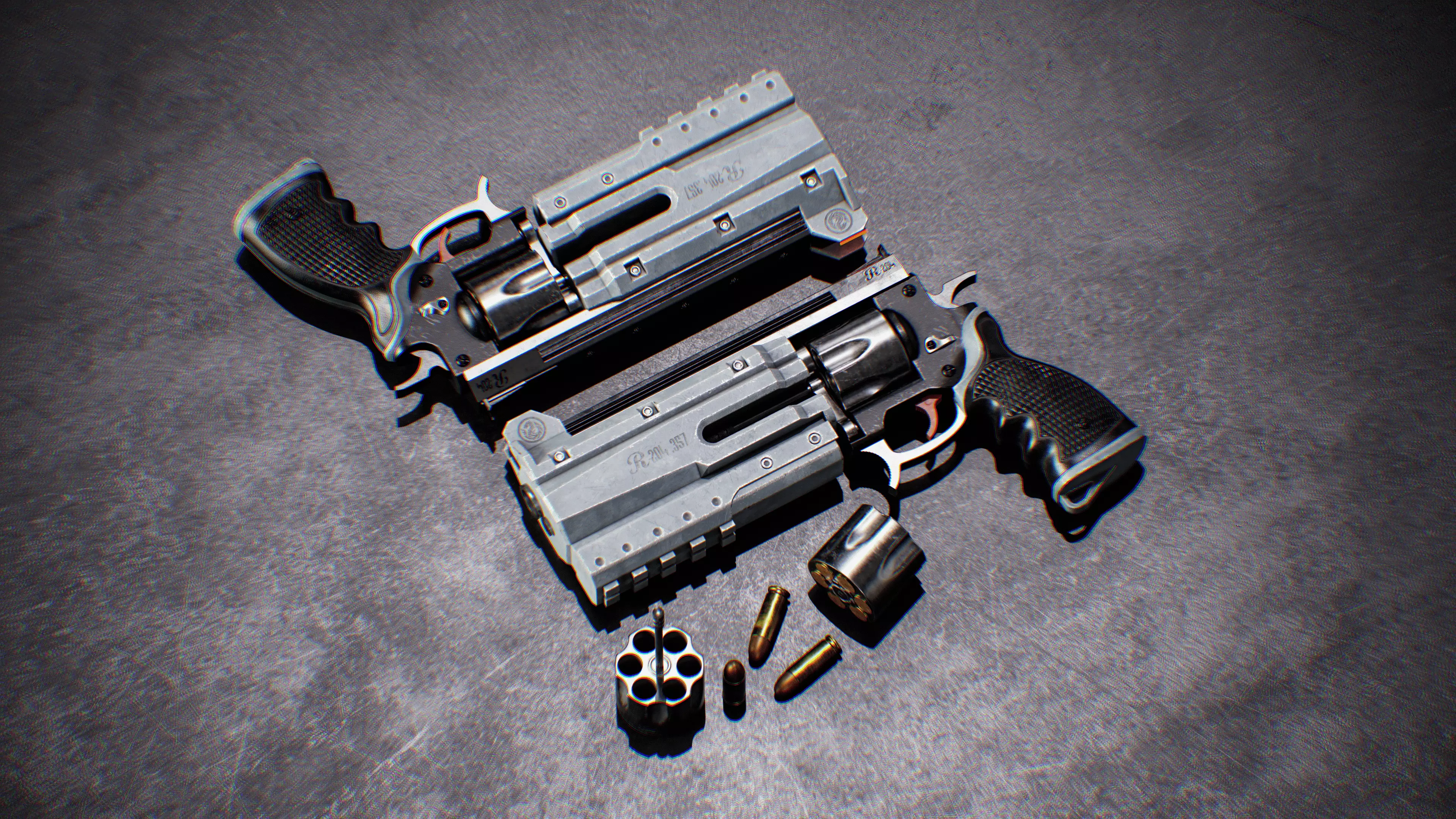 Revolver - Game Ready Weapon Low-poly 3D model_0