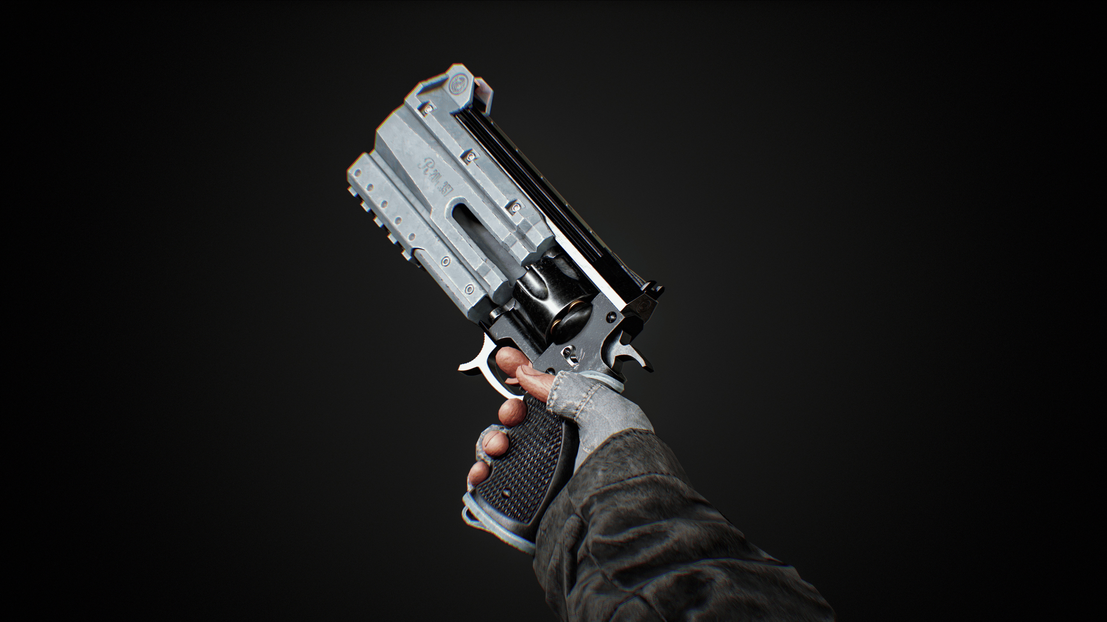Revolver - Game Ready Weapon Low-poly 3D model_3