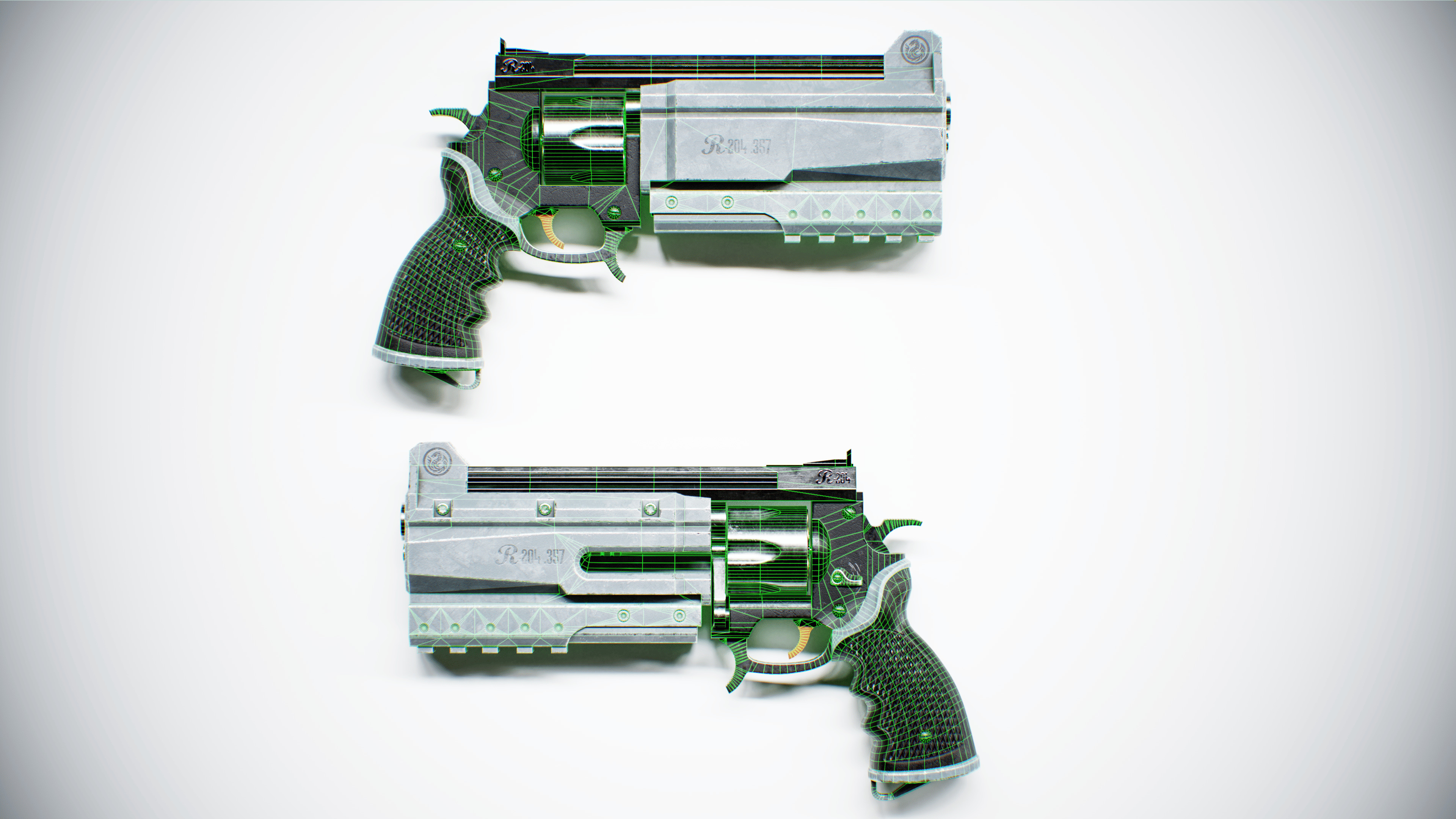 Revolver - Game Ready Weapon Low-poly 3D model_6
