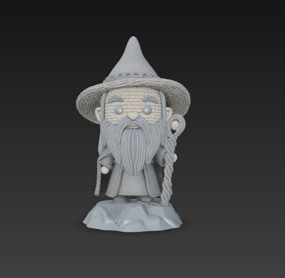 Knitted Gandalf Figure 3D Print Model 3D model_1