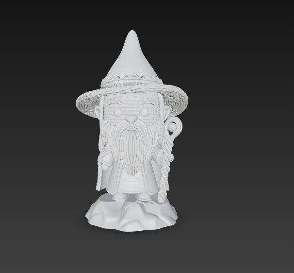 Knitted Gandalf Figure 3D Print Model 3D model_23