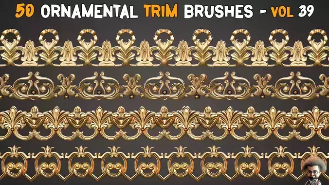 50 Gothic Trim Brushes - Vol 39