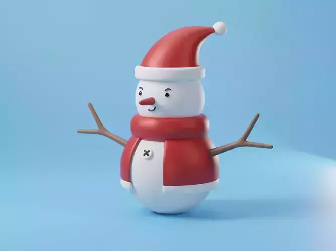 Christmas Snowman  Cute Cartoon Character