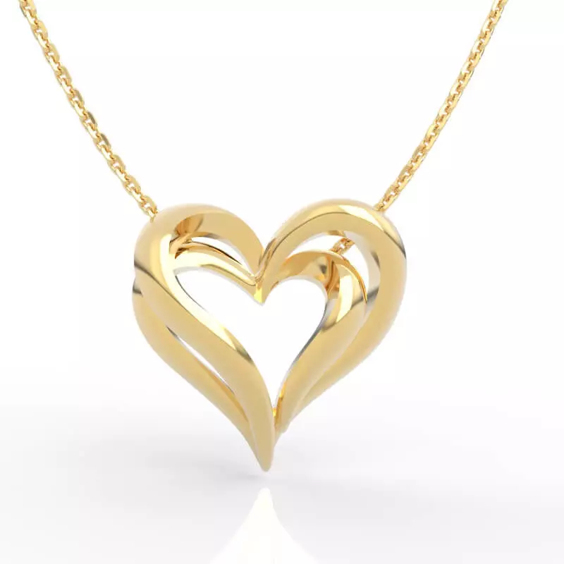 Superior Interlocking Heart Necklace 3D print model