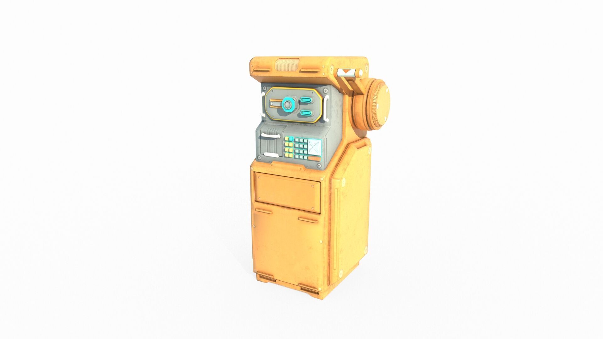 Future sci-fi equipment computer 3D model_2