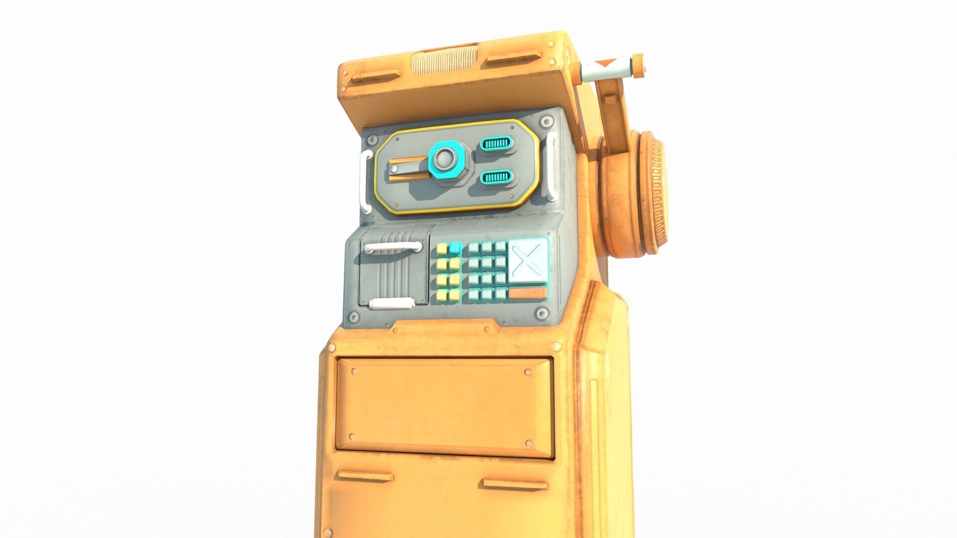 Future sci-fi equipment computer 3D model_4