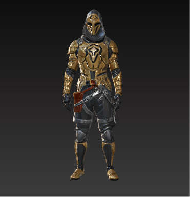 Vanguard of the Obsidian Order  Elite Sentinel Armor Set Low-poly 3D model_4