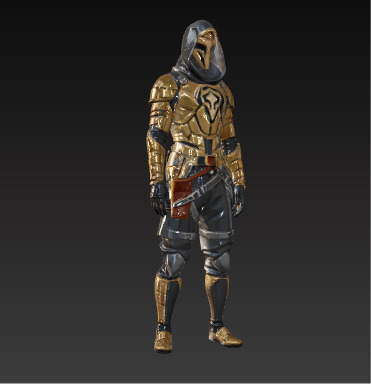 Vanguard of the Obsidian Order  Elite Sentinel Armor Set Low-poly 3D model_5