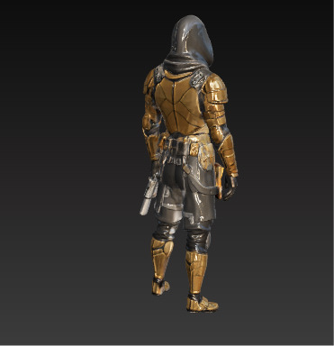 Vanguard of the Obsidian Order  Elite Sentinel Armor Set Low-poly 3D model_9