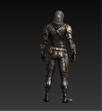Vanguard of the Obsidian Order  Elite Sentinel Armor Set Low-poly 3D model_19