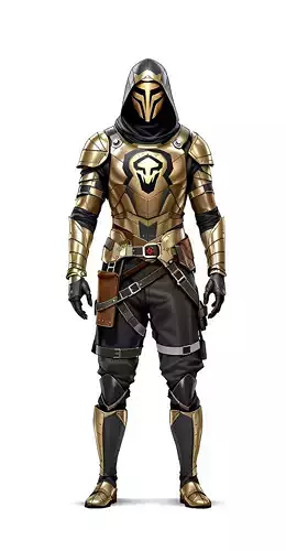 Vanguard of the Obsidian Order  Elite Sentinel Armor Set Low-poly 3D model