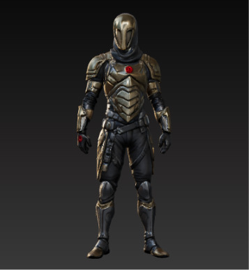 Vanguard of the Obsidian Order  Elite Sentinel Armor Set Low-poly 3D model_16