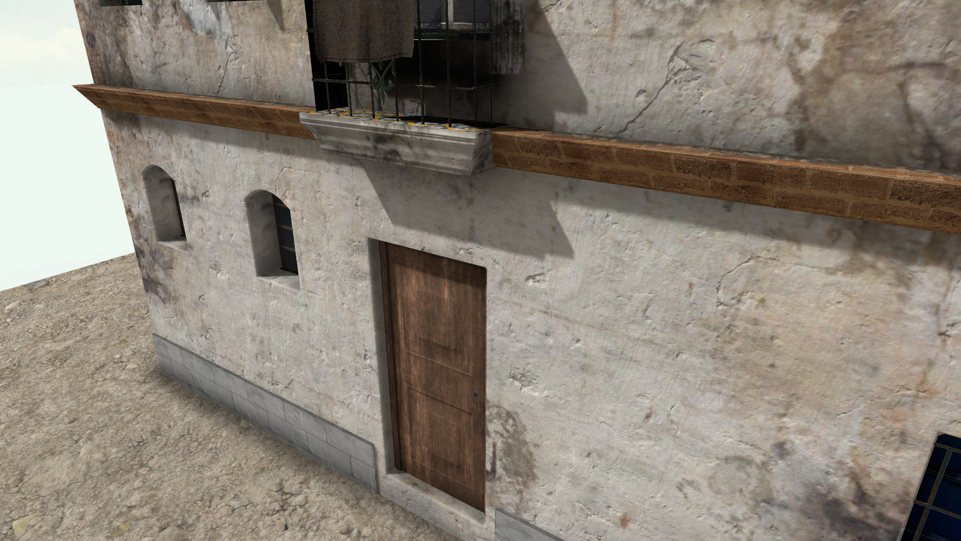 Old High-Quality 3D Colonial House Low-poly 3D model_2