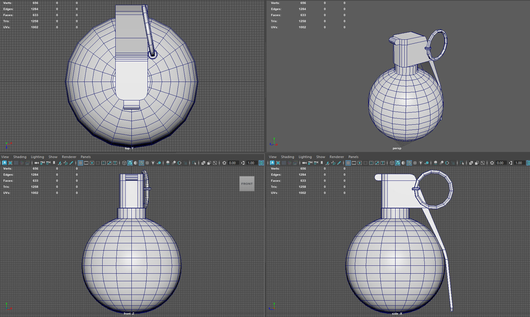M67 Frag Grenade Low-poly 3D model_8