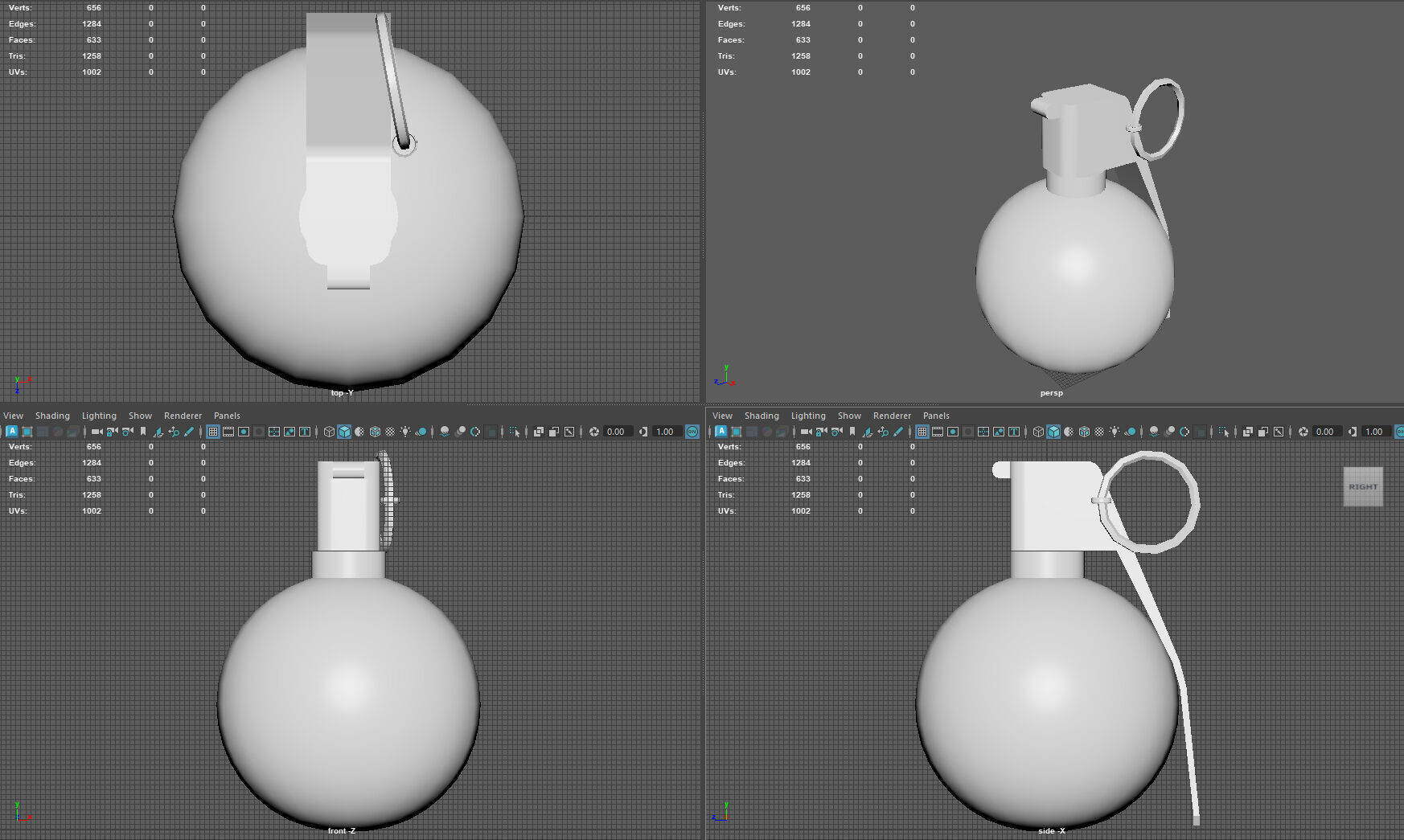 M67 Frag Grenade Low-poly 3D model_7