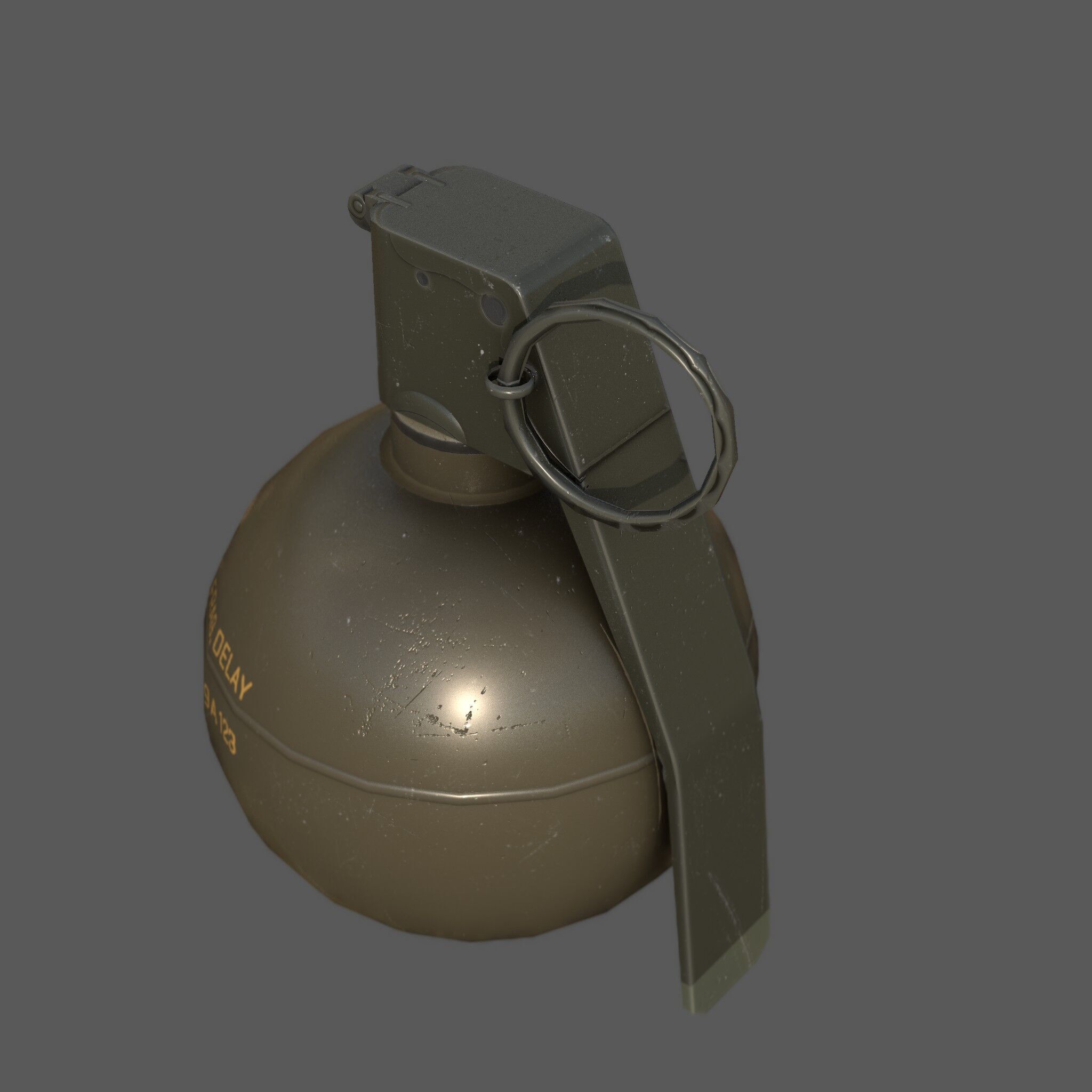 M67 Frag Grenade Low-poly 3D model_2
