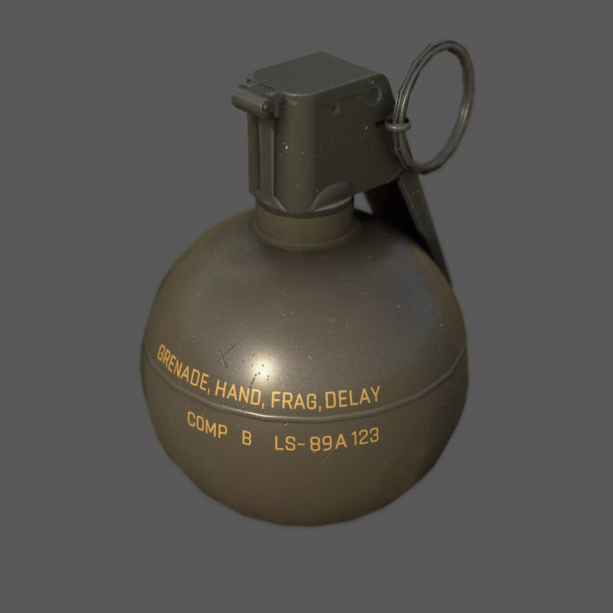 M67 Frag Grenade Low-poly 3D model_0
