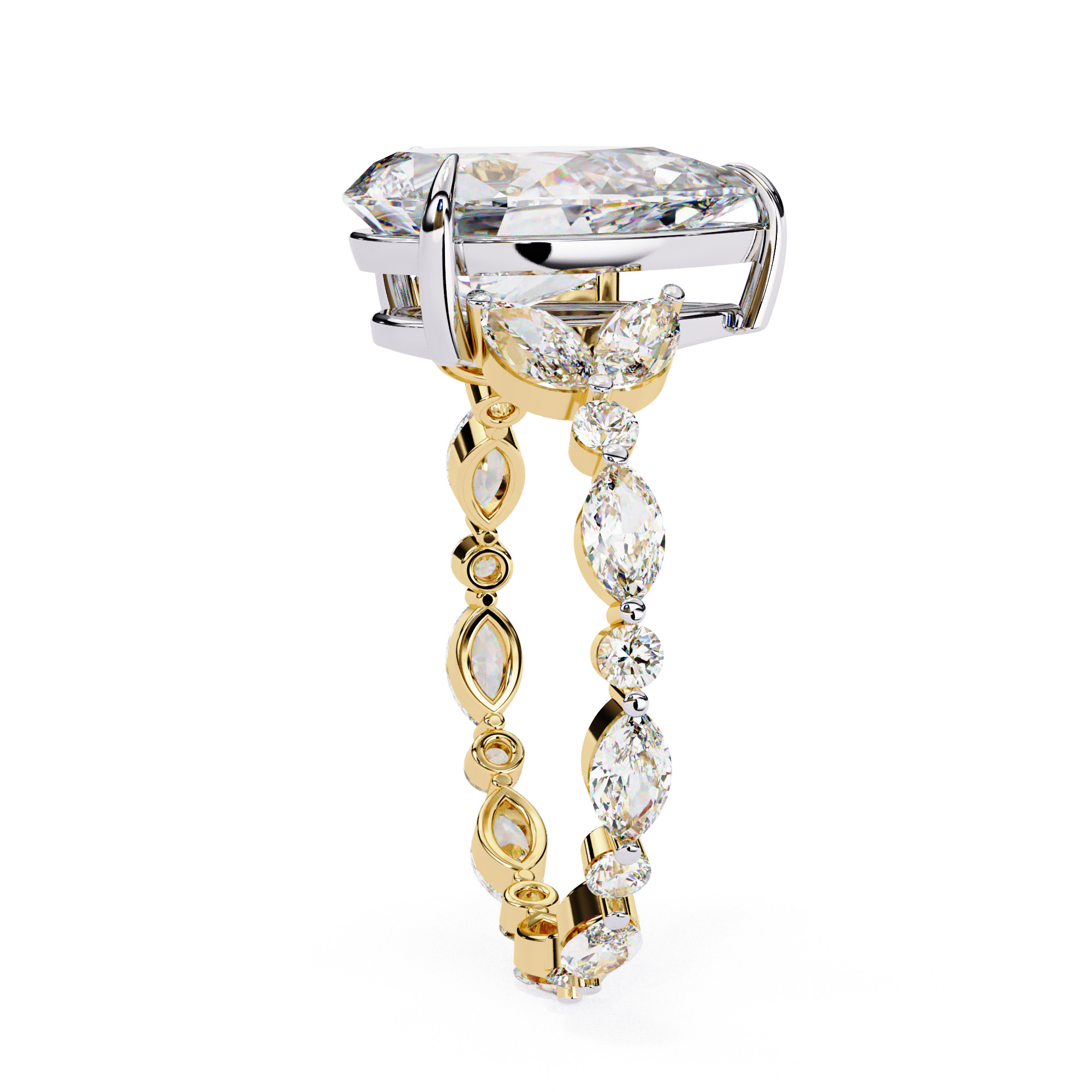 PEAR DIAMOND RING -CAD-161 3D model_11