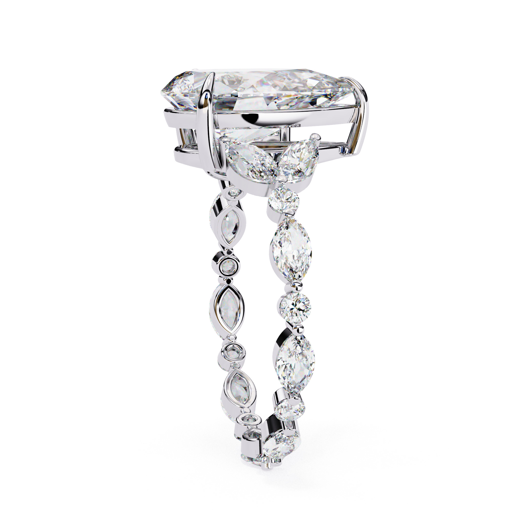 PEAR DIAMOND RING -CAD-161 3D model_9