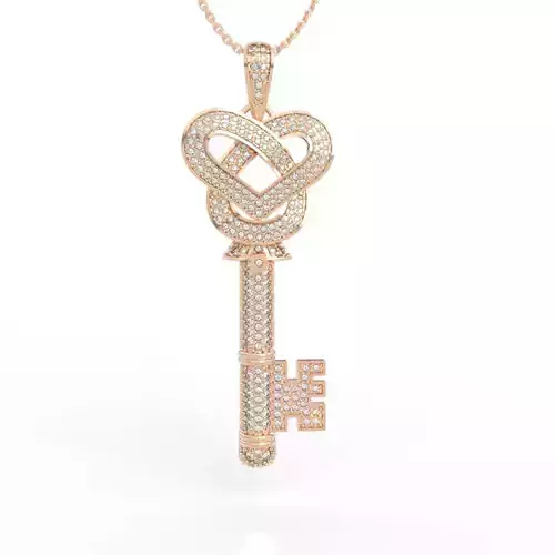 Ultimate Love Heart Key Diamond Pendant
