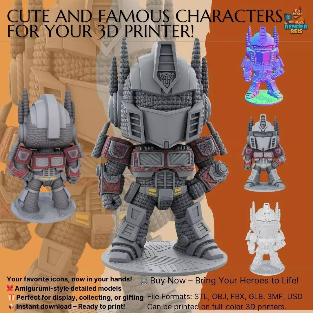 Optimus Prime Knit Style 3D Print Model 3D model_0