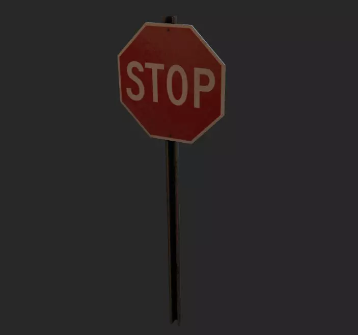 Stop Sign Free 3D model_0