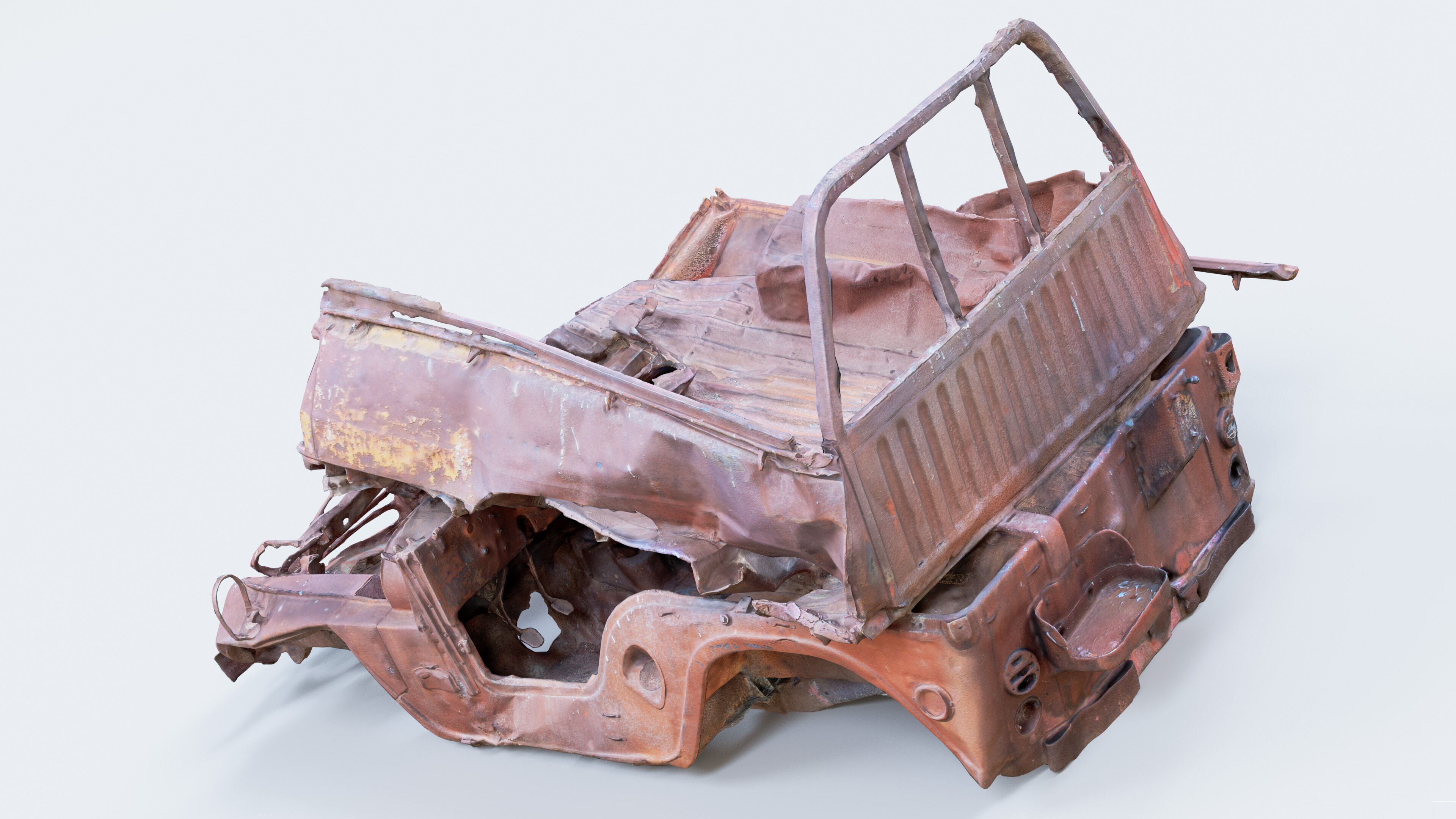 Photogrammetry Burnt Jeep Low-poly 3D model_4
