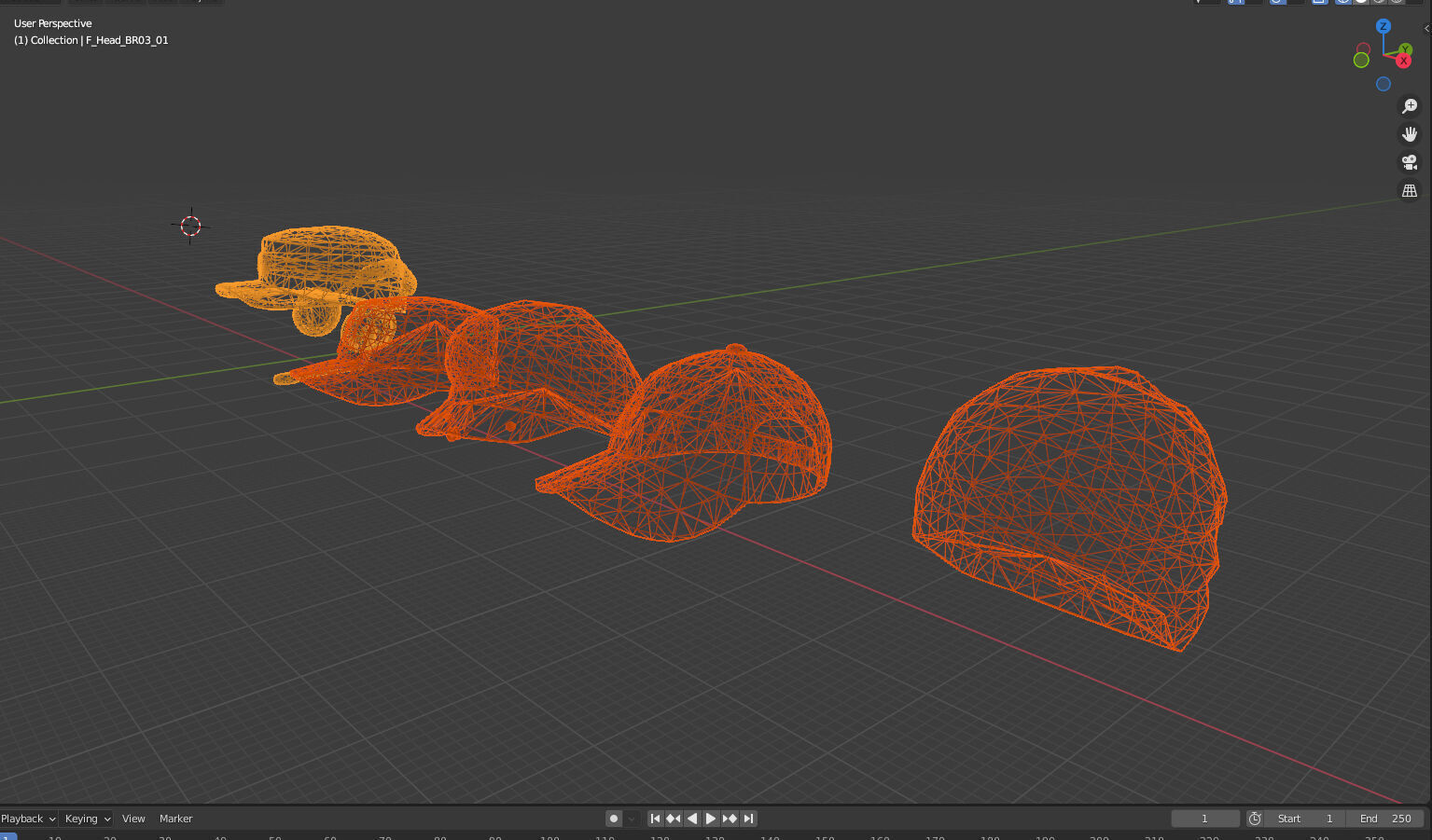 Head Cap Pack Low-poly 3D model_9