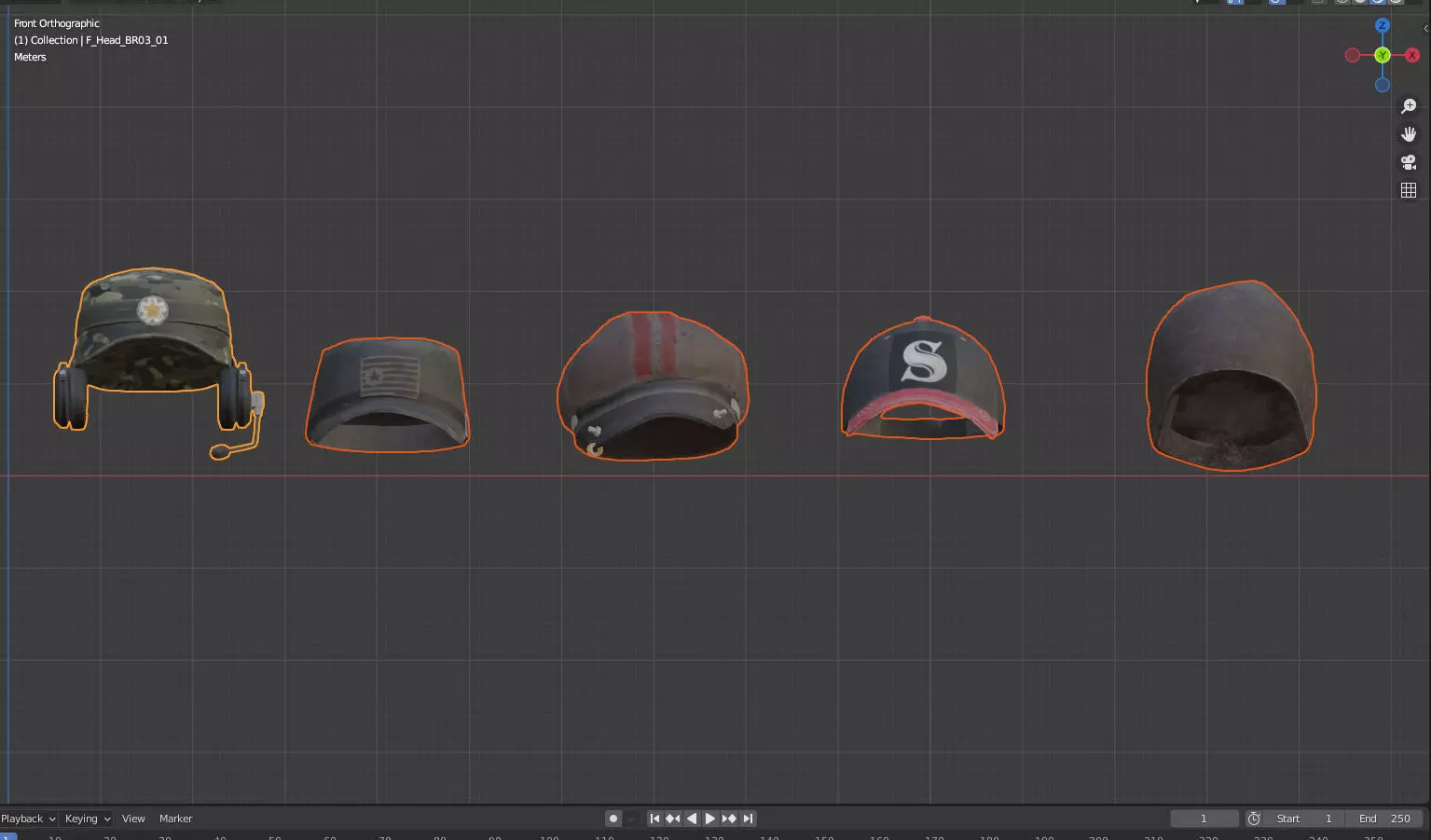Head Cap Pack Low-poly 3D model_0