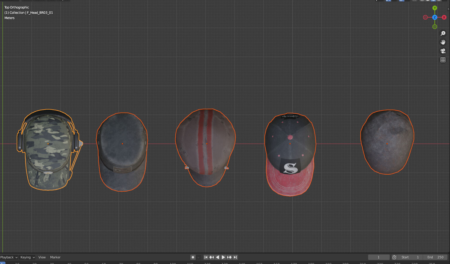 Head Cap Pack Low-poly 3D model_4