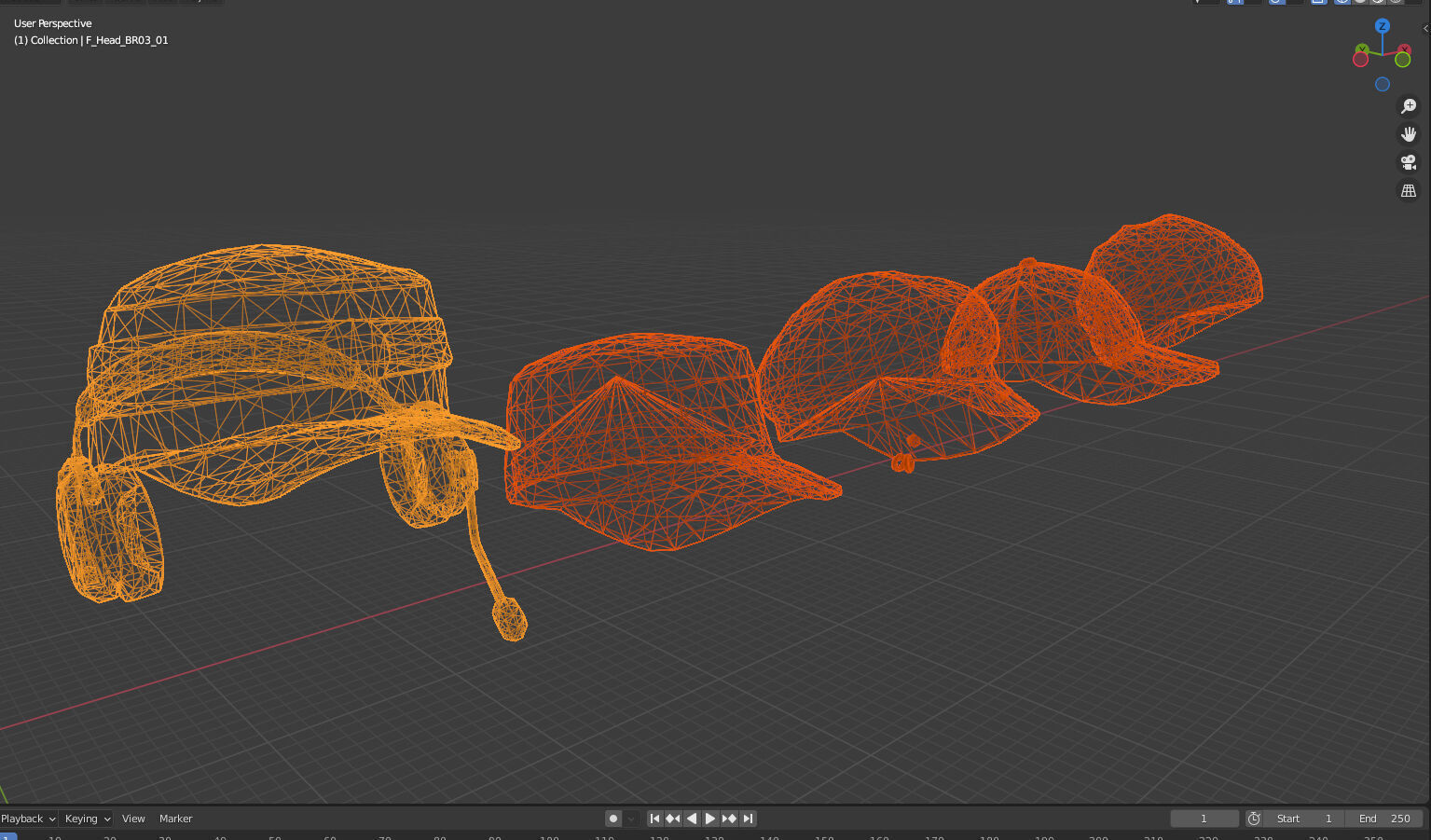 Head Cap Pack Low-poly 3D model_8