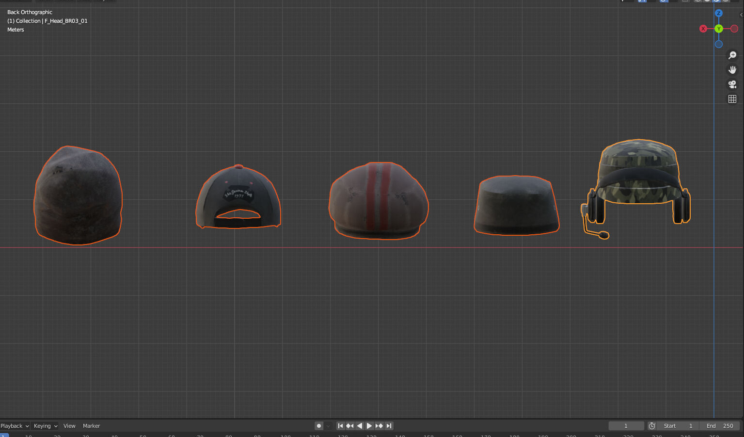 Head Cap Pack Low-poly 3D model_2