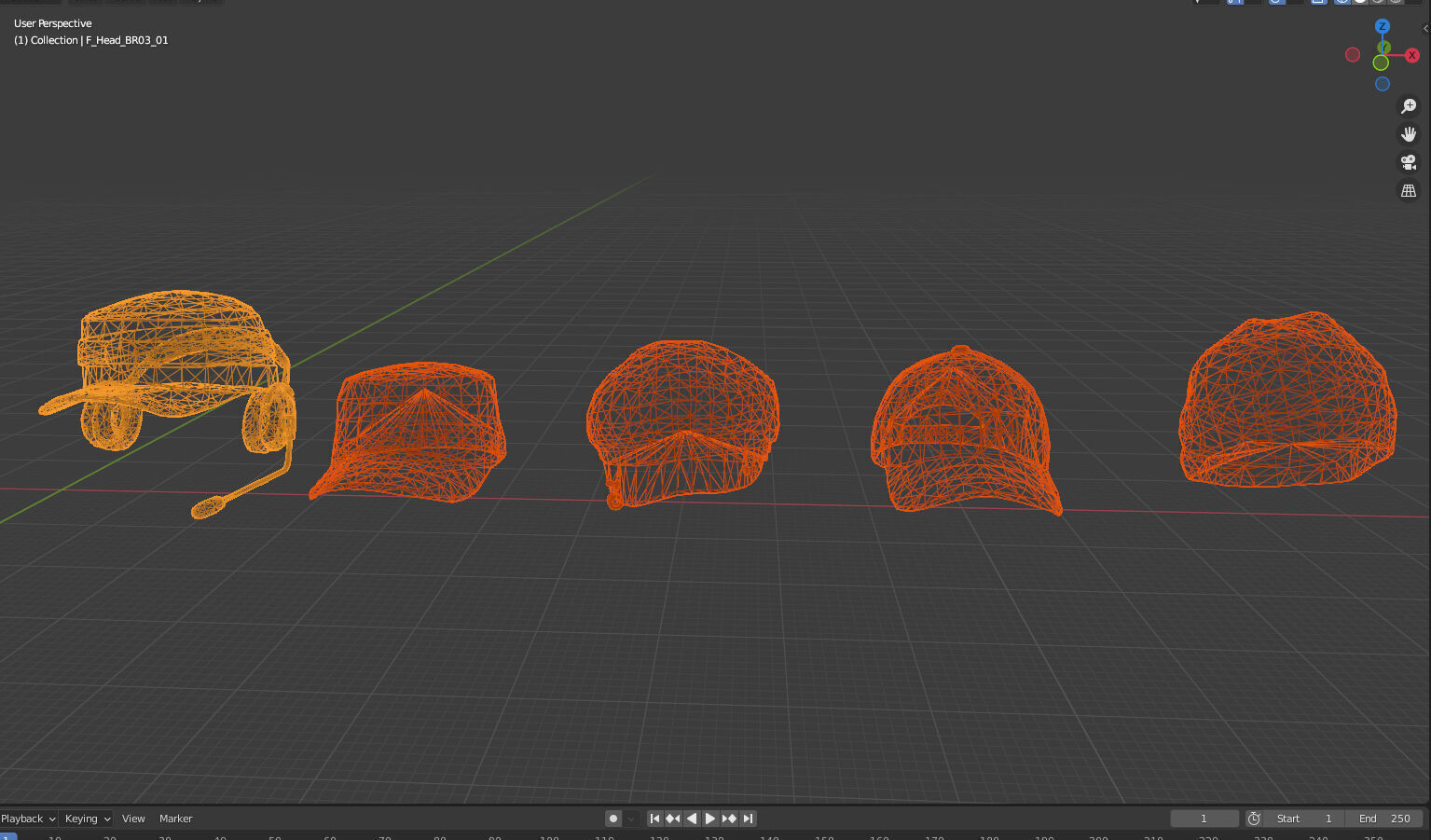 Head Cap Pack Low-poly 3D model_7