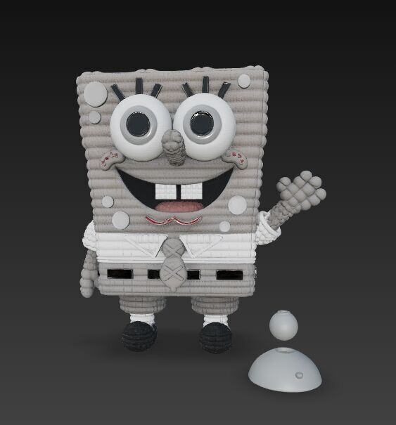 SpongeBob Knit Style 3D Print Model 3D model_7