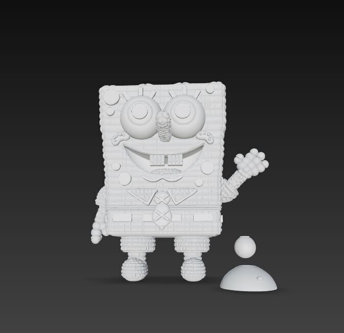 SpongeBob Knit Style 3D Print Model 3D model_24