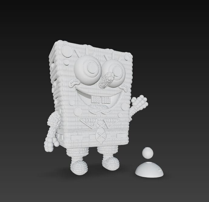 SpongeBob Knit Style 3D Print Model 3D model_17