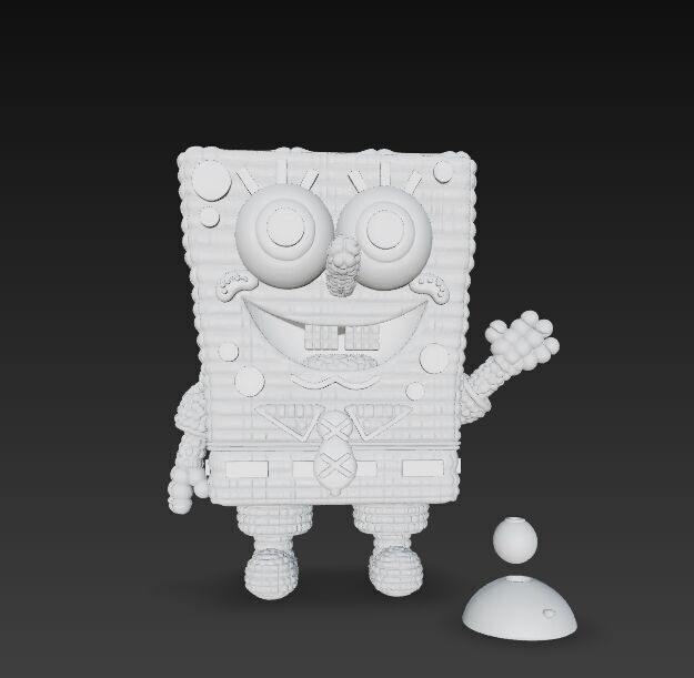 SpongeBob Knit Style 3D Print Model 3D model_16