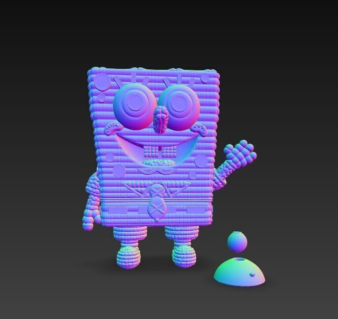 SpongeBob Knit Style 3D Print Model 3D model_13