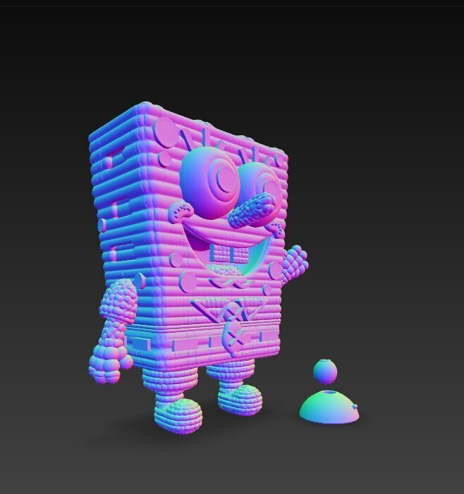 SpongeBob Knit Style 3D Print Model 3D model_14