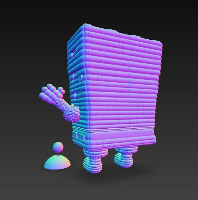 SpongeBob Knit Style 3D Print Model 3D model_10