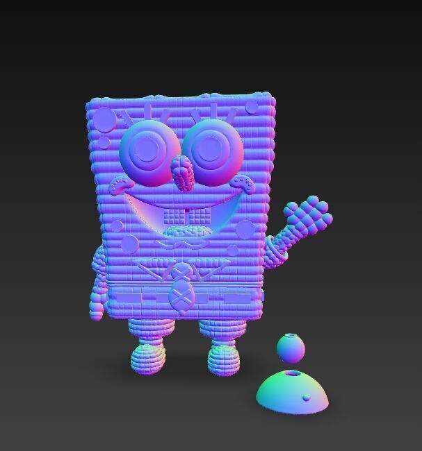SpongeBob Knit Style 3D Print Model 3D model_15
