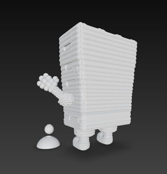 SpongeBob Knit Style 3D Print Model 3D model_21